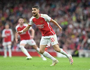 Images Dated 26th August 2023: Arsenal's Jorginho Shines: Arsenal FC Dominates Fulham FC in 2023-24 Premier League Opener