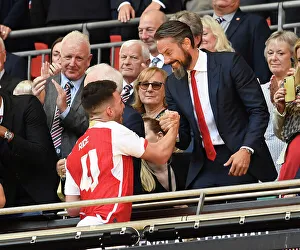 Arsenal's Josh Kroenke and Declan Rice Celebrate Community Shield Victory over Manchester City