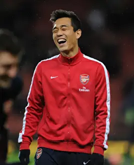 Arsenal's Ju Young Park in Pre-Match Warm-Up: Arsenal vs. Tottenham Hotspur, FA Cup Third Round
