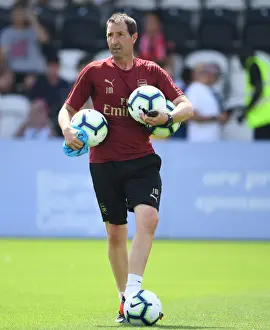 Borehamwood V Arsenal 2018-19 Prints: Arsenal's Julen Masach Oversees Pre-Season Training at Borehamwood