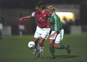 Arsenal Ladies V Bredablik 2006-07 Prints: Arsenal's Julie Fleeting Scores against Breidablik's Elin Steinarsdottir in UEFA Cup Quarterfinals (4-1)