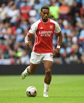 Arsenal V Manchester City - Community Shield 2023-24 Prints: Arsenal's Jurrien Timber Faces Off Against Manchester City in 2023-24 FA Community Shield Showdown