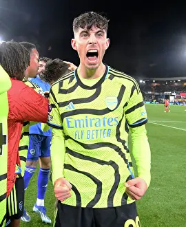 Arsenal's Kai Havertz Celebrates Goal Against Luton Town in 2023-24 Premier League