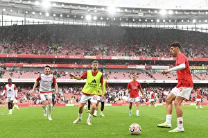 Arsenal's Kai Havertz Leads Team Warm-Up vs. Nottingham Forest Ahead of 2023-24 Premier League Match