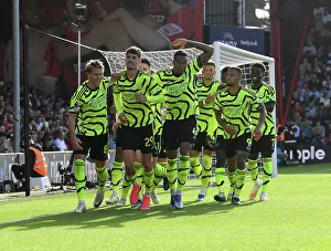 Arsenal's Kai Havertz, Martin Odegaard, and Gabriel Celebrate Goals Against AFC Bournemouth (2023-24)