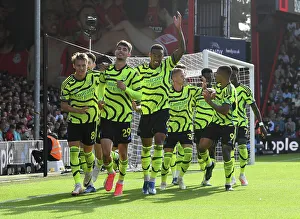 Arsenal's Kai Havertz, Odegaard, and Gabriel Celebrate Goals Against AFC Bournemouth (2023-24)
