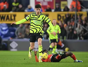 Arsenal's Kai Havertz Scores Past Luton's Issa Kabore in Premier League Clash (Luton Town vs Arsenal 2023-24)