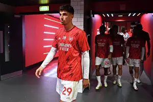 Arsenal's Kai Havertz Warming Up Ahead of Arsenal v Nottingham Forest (2023-24)