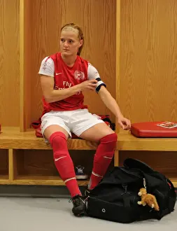 Arsenal Ladies V Chelsea LFC Prints: Arsenal's Katie Chapman: Focused and Ready for Arsenal Ladies vs Chelsea LFC Showdown