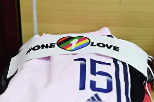 Aston Villa Women V Arsenal Women 2022-23 Prints: Arsenal's Katie McCabe Displays One Love Captain's Armband Ahead of Aston Villa Match