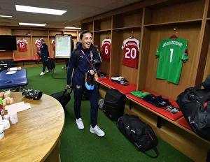 Arsenal V Manchester City - Continental Cup Final 2019 Prints: Arsenal's Katie McCabe: Focus and Determination Before the Continental Cup Final Against Manchester City