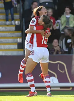 Arsenal Women V Everton Women 2021-22 Prints: Arsenal's Katie McCabe Scores First Goal of 2021-22 Barclays FA WSL Season Against Everton