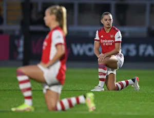 Arsenal's Katie McCabe Takes a Knee during FA Cup Semi-Final vs Brighton