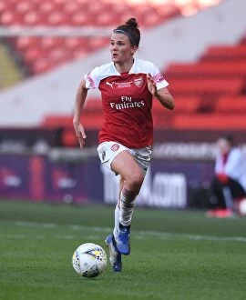 Arsenal v Manchester City - Continental Cup Final 2019 Collection: Arsenal's Katrine Veje Goes Head-to-Head with Manchester City in FA WSL Continental Cup Final