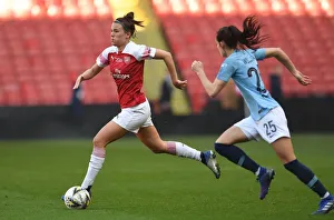 Arsenal V Manchester City - Continental Cup Final 2019 Prints: Arsenal's Katrine Veje Goes Head-to-Head with Manchester City in FA WSL Continental Cup Final