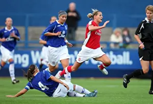 Arsenal's Kelly Smith and Fara Williams Clash in FA Womens Community Shield Showdown: Arsenal Ladies 1:0 Everton Ladies (2008)