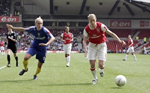 Arsenal's Kelly Smith and Steph Houghton Clash in FA Womens Cup Final: Arsenal 4-1 Leeds at The City Ground (2008)