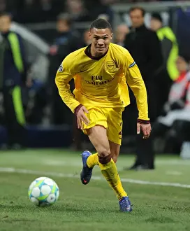 AC Milan V Arsenal 2011-12 Prints: Arsenal's Kieran Gibbs in Action against AC Milan in the 2011-12 UEFA Champions League