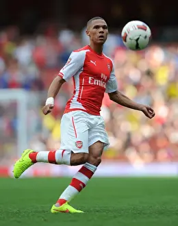 Arsenal V Benfica 2014-15 Prints: Arsenal's Kieran Gibbs in Action Against Benfica at Emirates Stadium (2014-15)