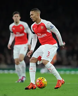 Arsenal's Kieran Gibbs in Action against Bournemouth (Premier League 2015-16)