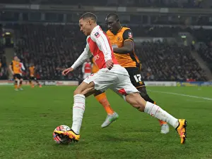 15/16 Hull City V Arsenal FA Cup Prints: Arsenal's Kieran Gibbs in Action during FA Cup Fifth Round Replay vs Hull City
