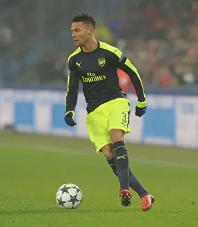 FC Basel V Arsenal 2016-17 Prints: Arsenal's Kieran Gibbs in Action at FC Basel during the 2016-17 UEFA Champions League