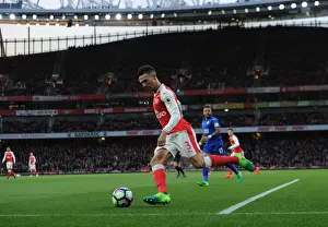 Arsenal V Leicester City 2016-17 Prints: Arsenal's Kieran Gibbs in Action Against Leicester City (2016-17)