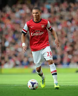 Arsenal V Norwich City 2013-14 Prints: Arsenal's Kieran Gibbs in Action Against Norwich City (2013-14)