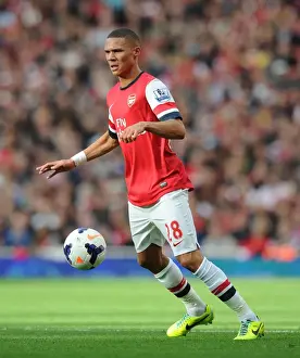 Arsenal V Norwich City 2013-14 Prints: Arsenal's Kieran Gibbs in Action Against Norwich City (2013-14)