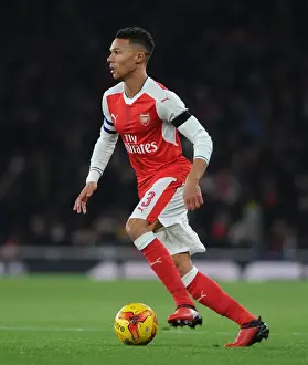 Arsenal V Southampton EFL Cup 2016-17 Prints: Arsenal's Kieran Gibbs in Action against Southampton - EFL Cup Quarter-Final 2016-17