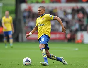 Swansea Prints: Arsenal's Kieran Gibbs in Action against Swansea City (2013-14)