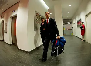 Arsenal's Kieran Gibbs Approaches Emirates Stadium for Arsenal v Leicester City Premier League Clash (2014-15)