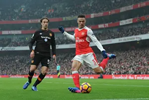 Arsenal V Hull City 2016-17 Prints: Arsenal's Kieran Gibbs Battles Lazar Markovic of Hull City in Premier League Clash at Emirates Stadium