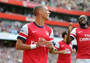 Arsenal's Kieran Gibbs Celebrates First Goal in Dominant 6-1 Victory over Southampton