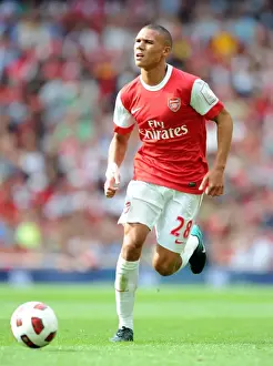 Arsenal V AC Milan 2010-11 Prints: Arsenal's Kieran Gibbs Faces Off Against AC Milan in Emirates Cup Pre-Season Clash
