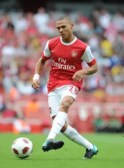 Arsenal V AC Milan 2010-11 Prints: Arsenal's Kieran Gibbs Goes Head-to-Head with AC Milan in Emirates Cup Clash