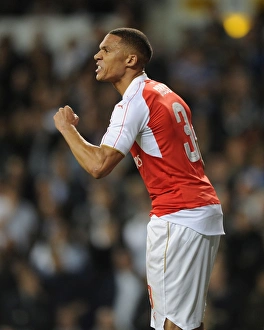 Tottenham Hotspur V Arsenal Capital One Cup 2015/16 Prints: Arsenal's Kieran Gibbs Goes Head-to-Head with Tottenham in Capital One Cup Showdown