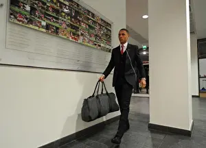 Arsenal V Swansea City 2013-14 Prints: Arsenal's Kieran Gibbs Heads to Emirates Stadium for Arsenal v Swansea City Match