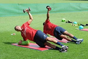 Images Dated 6th July 2010: Arsenal's Kieran Gibbs at London Colney Training Ground, 2010