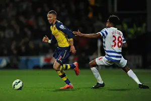Queens Park Rangers V Arsenal 2014-15 Prints: Arsenal's Kieran Gibbs Outruns QPR's Darnell Furlong in Premier League Clash