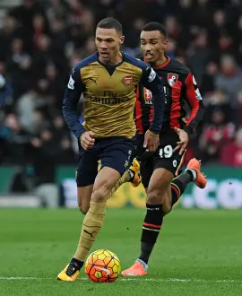 Bournemouth V Arsenal 2015-16 Prints: Arsenal's Kieran Gibbs Outsmarts Junior Stanislas in Premier League Showdown
