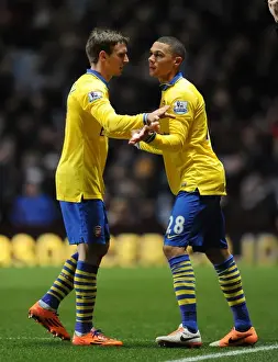 Aston Villa V Arsenal 2013-14 Prints: Arsenal's Kieran Gibbs Replaces Nacho Monreal Against Aston Villa (2013-14)