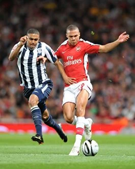Arsenal v West Bromwich Albion - Carling Cup 2009-10 Collection: Arsenal's Kieran Gibbs Scores Twice as Gunners Defeat West Brom 2:0 in Carling Cup