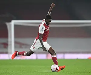 Arsenal's Kieran Tierney in Action: 2020-21 Premier League Match at Emirates Stadium (Behind Closed Doors)