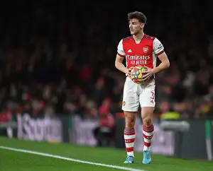 Arsenal's Kieran Tierney in Action during Arsenal v Wolverhampton Wanderers, Premier League 2021-22
