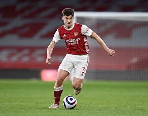 Images Dated 9th May 2021: Arsenal's Kieran Tierney in Action: Arsenal vs. West Bromwich Albion (2020-21) - Emirates Stadium