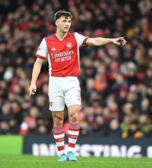 Arsenal's Kieran Tierney in Action: Arsenal vs. Brentford, Premier League 2021-22