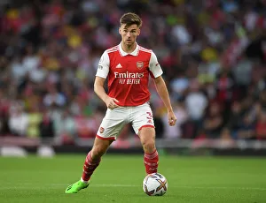 Arsenal's Kieran Tierney in Action: Arsenal vs. Aston Villa, 2022-23 Premier League