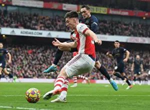 Arsenal V Burnley 2021-22 Prints: Arsenal's Kieran Tierney in Action: Arsenal vs Burnley, Premier League 2021-22