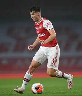 Arsenal V Leicester City 2019-20 Prints: Arsenal's Kieran Tierney in Action: Arsenal vs Leicester City